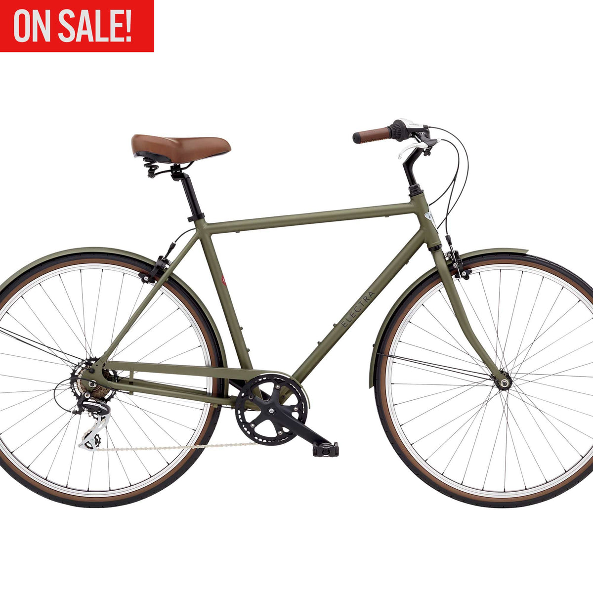 Electra Loft 7D Step Over MD Matte Khaki Sunshine Bicycle Center